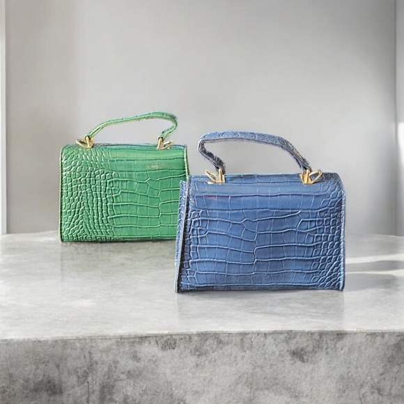 Mini Crocodile Embossed Handbag - Picture 6 of 9